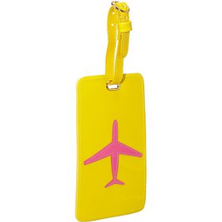 Airplane Luggage Tag Yellow & Pink   pb travel Large Rolling Luggage