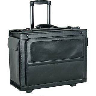 18 Leather Rolling Laptop Catalog Case Black   Netpack Wheeled Business