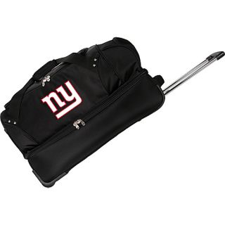 NFL New York Giants 27 Drop Bottom Wheeled Duffel Bag Blac