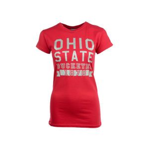 Ohio State Buckeyes J America NCAA Womens Glitter Ribbon T Shirt