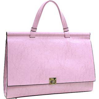 Classic Faux Leather Briefcase Pink   Dasein Ladies Business