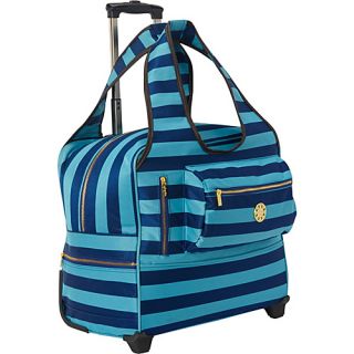 Stripe Day Trip Bag Turquoise/Royal Blue   Sydney Love Small Rolling
