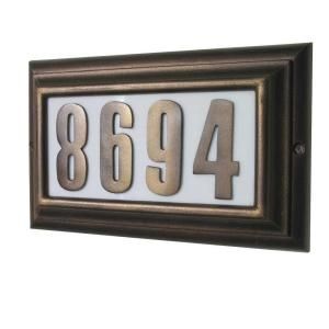 QualArc Edgewood Rectangular Aluminum Lighted Address Plaque in French Bronze LTL 1301FB