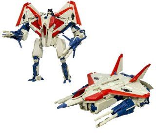Hasbro Year 2007 Transformers Automorph Technology Movie Series Voyager Class 8 Inch Tall Robot Action Figure   Decepticon STARSCREAM with Exclusive G1 Deco, Missile Launchers and 6 Missiles (Vehicle Mode  F 22 Raptor Jet) Toys & Games