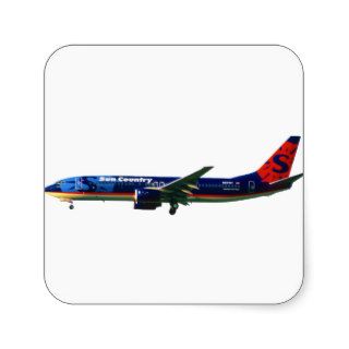 Sun Country Airlines Boeing 737 800 Square Sticker