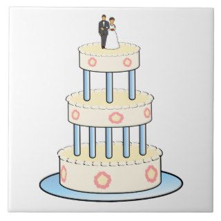 Wedding cake clip art ceramic tile
