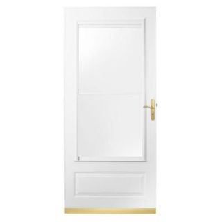 400 Series 32 in. White Aluminum Traditional Self Storing Storm Door with Brass Hardware E4TRSS 32WH