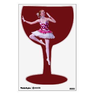 Ballerina in Wine Glass Wall Decal