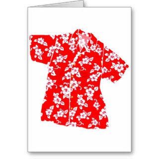 Red Hibiscus Aloha Shirt Card