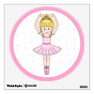 Pretty Little Cartoon Ballerina Girl in Pink Room Graphic