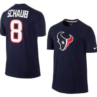 Nike Matt Schaub Houston Texans #8 Name & Number T Shirt   Navy Blue  Sports Fan Apparel  Sports & Outdoors