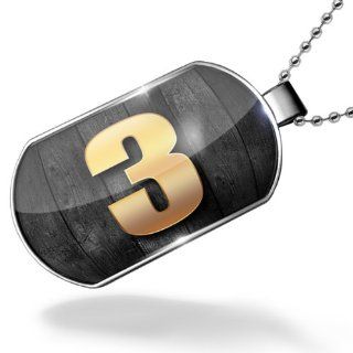 Dogtag 3 number, blackwood yellow Dog tags necklace   Neonblond NEONBLOND Jewelry