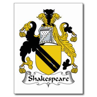 Shakespeare Family Crest Post Card