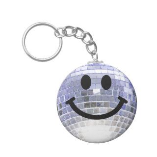 Disco Ball Smiley Keychains