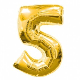Party2u Gold Number 5 Supershape Foil Balloon (uninflated) Toys & Games