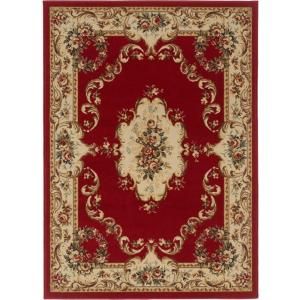 Tayse Rugs Laguna Red 5 ft. x 7 ft. Traditional Area Rug 4610  Red  5x7