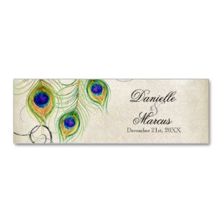 Favor Gift Tags   Peacock Feathers Wedding Set Business Cards