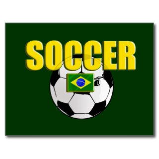Soccer brazil logo soccer ball gift flag post card