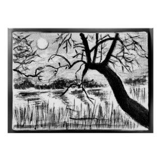 Black and White Autumn Poster