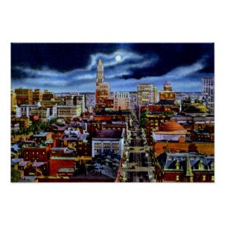 Baltimore Maryland City Skyline at Night Print