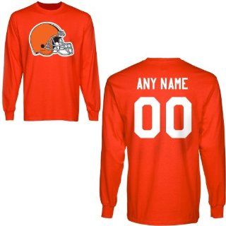 Cleveland Browns Custom Any Name & Number Long Sleeve T Shirt      Sports Fan Apparel  Sports & Outdoors