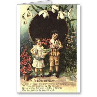 Victorian Children Birthday Card