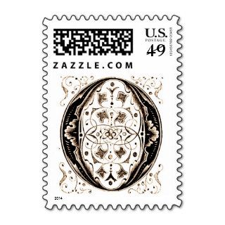 Ornate Vintage Monogram 'O' in Sepia – Stamp