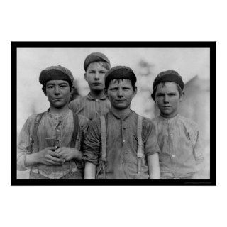 Doffer Boys in Macon, GA 1909 Print