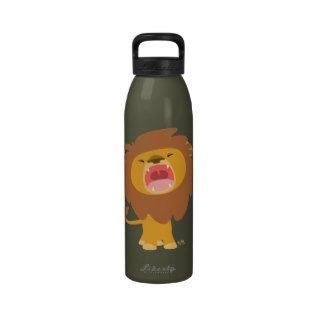 Cute Cartoon Roaring Lion Water Bottle