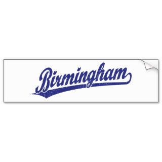 Birmingham script logo in blue bumper sticker