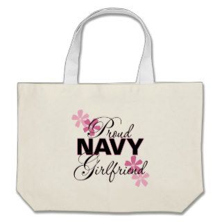Proud Navy Girlfriend Canvas Bags