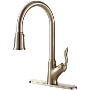Fontaine Francesca Single Handle Pull Down Sprayer Kitchen Faucet in Stainless Steel MFF FSCK3 SS