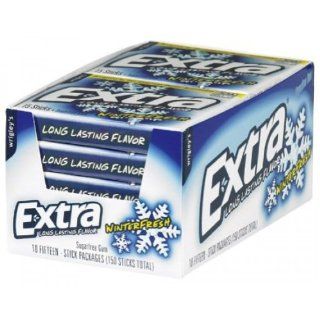 Extra Long Lasting Flavor Winterfresh Mint Artificial Flavors Sugar Free Chewing GUM   10 Packs of Fifteen Sticks (150 Sticks Total)  Grocery & Gourmet Food