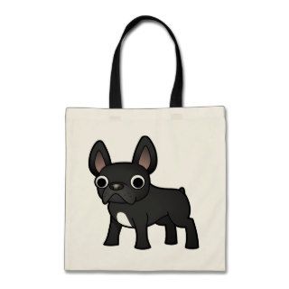 Cartoon French Bulldog (black) Bags