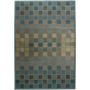 Rizzy Home Bellevue Checkers Teal 5 ft. 3 in. x 7 ft. 7 in. Area Rug BV 3197 5 3 x 7 7