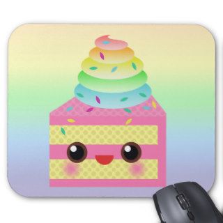 Kawaii Cake Pink Rainbow Sprinkles Fun Dessert Mouse Pad
