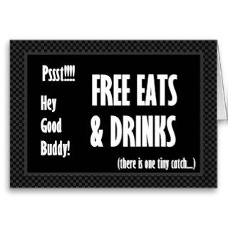 GOOD BUDDY Funny Groomsman Invitation Free Food Greeting Card