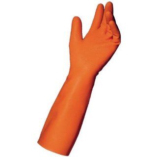 MAPA TRIonic O 240 Tri Polymer Glove, Chemical Resistant, 0.020" Thickness, 14" Length, Size 10, Orange (Pack of 12 Pairs) Chemical Resistant Safety Gloves