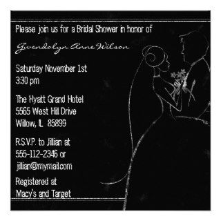 Bride and Groom Chalk Bridal Shower Invitation