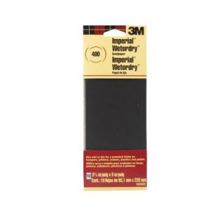 3M 3 2/3 in. x 9 in. Imperial Wetordry 400 Grit Silicon Carbide Sandpaper (10 Pack) 5920 18 CC