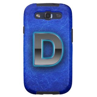 Letter D   neon blue edition Samsung Galaxy S3 Cases