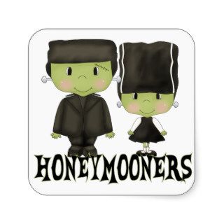 Mr. & Mrs. Franken Honeymooners Funny Halloween Stickers