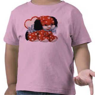 Cute Valentine Puppy with Heart T shirt for Kids
