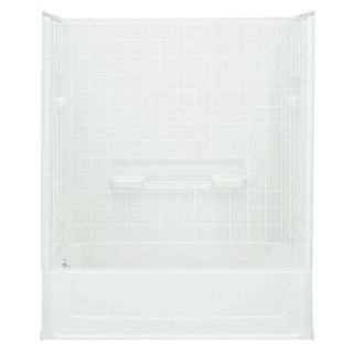 Sterling Plumbing All Pro 60 in. x 30 in. x 72 3/4 in. Shower Kit with Left Drain in White 61040110 0