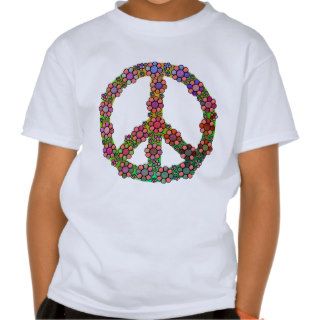Flower Peace Sign Symbol T Shirts