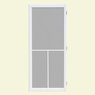 Unique Home Designs Hampton 36 in. x 80 in. White Outswing Vinyl Hinged Screen Door ISHV600036WHT