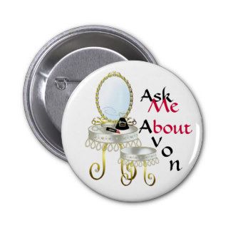 Ask Me About Avon Pin Button