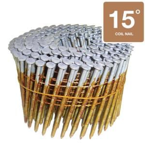 Hitachi 3 in. x 0.120 Ring 2.4M Hot Dipped Galvanized Round Head Wire Coil Framing Nails 2,400 per Box 12707H