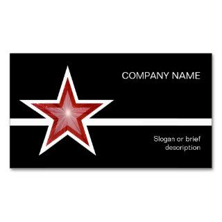 Red Star white line business card template black