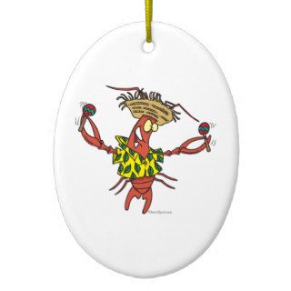 funny calypso lobster christmas tree ornament